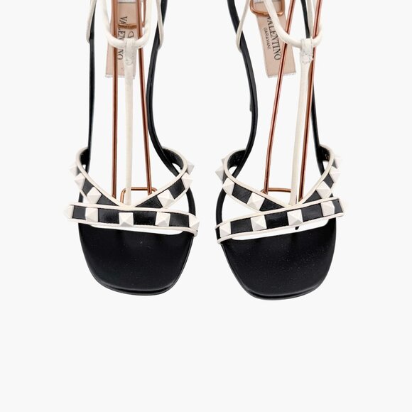 Valentino Garavani Free Rockstud Sandals EU 36 US 6 Two Tone Black High Heel - Picture 4 of 13
